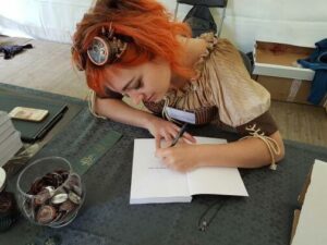 l'autrice Charlotte Abecassis Weigel en dédicace